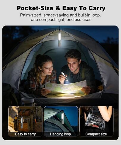 Small Powerful Flashlights,LED Pocket EDC Flashlight Rechargeable with Magnetic Base&Hanging Loop,1500 High Lumens,Dual Switch,COB Red Light,7 Modes,USB C Flash Light for Home Emergency Car Camping2PC in Kuwait