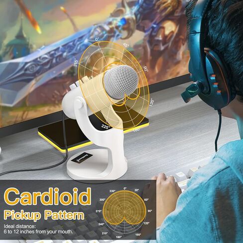 ZealSound Gaming USB Microphone k66w-us and hs19 Microphone Stand in Kuwait