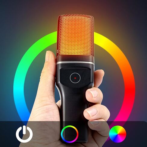 EBTOOLS 2.4G Wireless USB Microphone, RGB Condenser Mic with Noise Cancellation and Heart Shaped Pickup, for PC Smartphone Gaming Streaming Podcasting Video Conferencing in Saudi Arabia