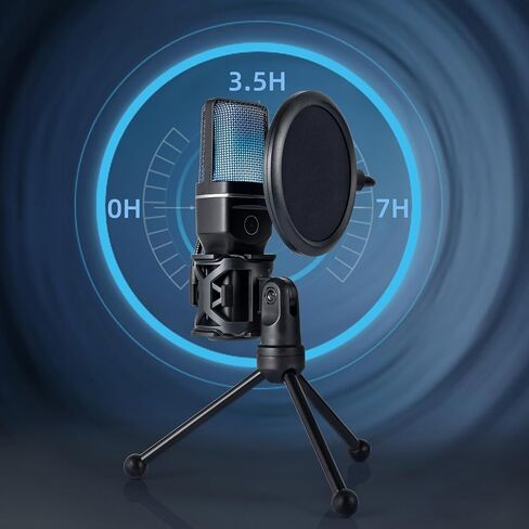 EBTOOLS 2.4G Wireless USB Microphone, RGB Condenser Mic with Noise Cancellation and Heart Shaped Pickup, for PC Smartphone Gaming Streaming Podcasting Video Conferencing in Saudi Arabia