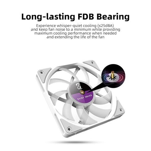 Shiny Snake 120x15mm Ultra-Slim High Performance Case Cooler Fan, 4pin PWM Silent Computer with FDB Bearing Included, up to 1500RPM Cooling Fan, ≤25dB, F12015 Black in Kuwait