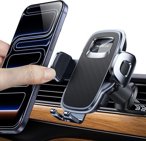 DIMONCOAT 2026 Upgraded Phone Holders for Your Car with New Metal Hook Clip, Handy Air Vent Cell Phone Car Mount [One Hand Operation], Universal Automobile Cradle for iPhone 17 and All Smartphones in Kuwait