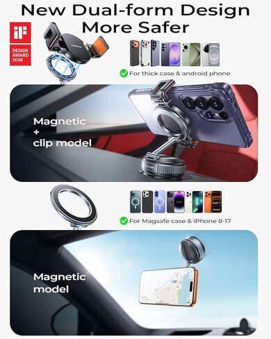 DIMONCOAT 2026 حوامل هواتف مغناطيسية مطورة لسيارتك [119+LBS أقوى شفط] لحامل سيارة Magsafe، حامل هاتف سيارة قابل للتعديل 360 درجة لهاتف iPhone 17 Pro Max Samsung Galaxy S26 in Kuwait