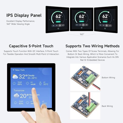 4inch Capacitive Touch Display Development Board Base on ESP32-S3 with Display 480×480 5-Point Touch, 32-Bit LX7 Dual-Core Processor, Supports Wi-Fi & BLE 5 @XYGStudy (ESP32-S3-Touch-LCD-4) in Kuwait