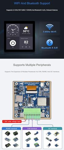 4inch Capacitive Touch Display Development Board Base on ESP32-S3 with Display 480×480 5-Point Touch, 32-Bit LX7 Dual-Core Processor, Supports Wi-Fi & BLE 5 @XYGStudy (ESP32-S3-Touch-LCD-4) in Kuwait
