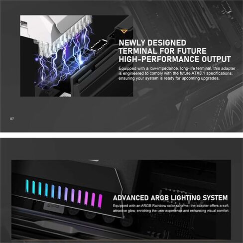 محول ATX 24Pin 180 درجة ARGB، مزامنة 5 فولت، ملحق كمبيوتر أسود DIY لتوصيل طاقة اللوحة الأم للكمبيوتر المكتبي in Kuwait