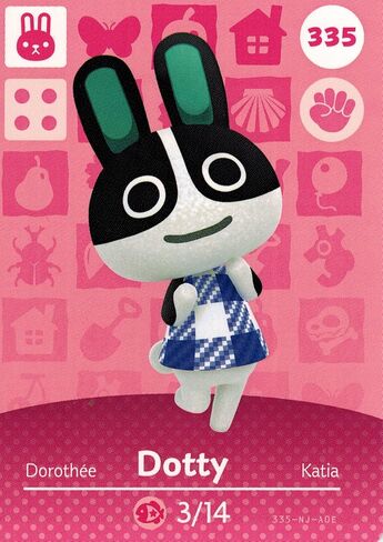Nintendo Animal Crossing Happy Home Designer Amiibo Card Dotty 335/400 USA Version in Kuwait