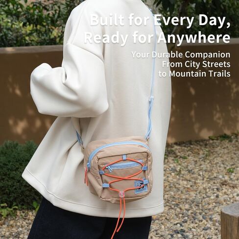 morning deer Small Lightweight Crossbody Bag, Splash-Resistant Sling Pack for Women & Men, Adjustable Strap Multipurpose Crossbody Sling Bag with Compartments for Outdoor Travel & Daily Use in Kuwait