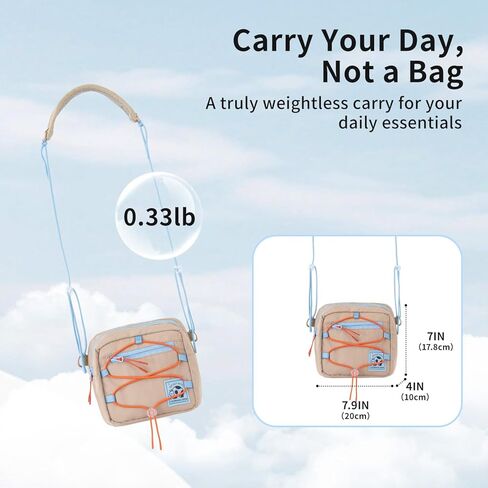 morning deer Small Lightweight Crossbody Bag, Splash-Resistant Sling Pack for Women & Men, Adjustable Strap Multipurpose Crossbody Sling Bag with Compartments for Outdoor Travel & Daily Use in Kuwait