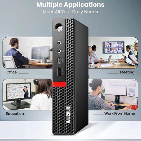 كمبيوتر سطح المكتب Lenovo ThinkCentre Tiny - Intel Core i5-8500T - ذاكرة الوصول العشوائي DDR4 سعة 8 جيجابايت - SSD سعة 256 جيجابايت - شاشة LED مقاس 24 بوصة - لوحة مفاتيح وماوس لاسلكيان - شبكة WiFi مدمجة - كمبيوتر شخصي صغير - Windows 11 Pro (متجدد) in Kuwait