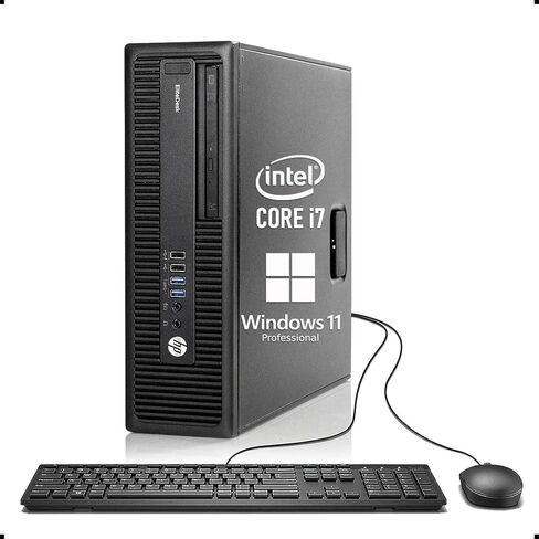 كمبيوتر مكتبي HP EliteDesk 800 G2 SFF Mini Format رباعي النواة i7-6700، ذاكرة وصول عشوائي 8 جيجابايت، محرك أقراص ثابتة 500 جيجابايت، منفذ DisplayPort، لوحة مفاتيح وماوس، واي فاي، بلوتوث، Windows 11 Pro (متجدد) in Kuwait