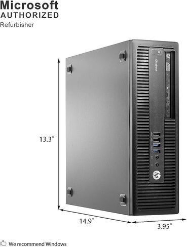 كمبيوتر مكتبي HP EliteDesk 800 G2 SFF Mini Format رباعي النواة i7-6700، ذاكرة وصول عشوائي 8 جيجابايت، محرك أقراص ثابتة 500 جيجابايت، منفذ DisplayPort، لوحة مفاتيح وماوس، واي فاي، بلوتوث، Windows 11 Pro (متجدد) in Kuwait