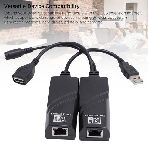 موسع USB Cuifati، مسافة نقل 100 متر USB ثابت إلى محول إيثرنت، مع اتصال كابل شبكة CAT5 CAT5E CAT6، لطابعات محركات الأقراص الصلبة للمحولات اللاسلكية Vista 7 8 10 OS X (قابس الولايات المتحدة) in Kuwait