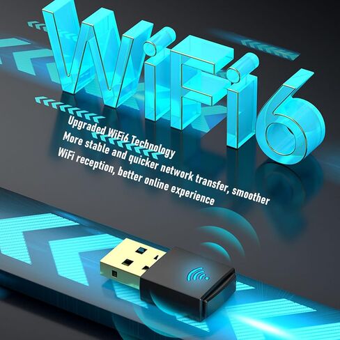 محول Cuifati WiFi 6، محول شبكة USB لاسلكي ثنائي النطاق بسرعة 600 ميجا بت في الثانية لأجهزة الكمبيوتر المحمول المكتبي، مع التوصيل والتشغيل، ودعم 7 10 11 in Kuwait
