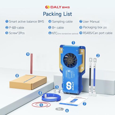 DALY Smart Active Balance BMS 250A 24V-84V 8S-24S بلوتوث مدمج مع RS485 CAN PCB لوح حماية البطارية لحزمة بطارية Li-ion LifePO4 LTO in Kuwait