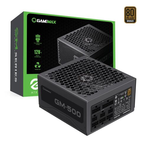 مزود طاقة GAMEMAX 500 واط 80+ برونزي معياري بالكامل، ATX مع PFC نشط، نطاق كامل 100-240 فولت، مروحة فائقة الصمت 140 مم، مكثفات تايوانية ممتازة (GM-500 Modular) in Kuwait