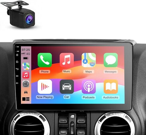 Car Stereo Radio for Jeep Wrangler JK, Compass, Grand Cherokee, Dodge Ram 1500 2500 3500, 10 Inch IPS Android 14, 2GB+64GB, Wireless CarPlay & Android Auto, GPS, Bluetooth, WiFi, AM/FM, Backup Camera in Kuwait