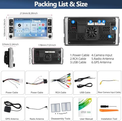 CAMECHO 4G+64G راديو السيارة ستيريو لشركة Hyundai Santa Fe 2006-2012، CarPlay Android Auto 7 بوصة IPS شاشة تعمل باللمس راديو Android وحدة الرأس مع نظام ملاحة GPS WiFi Bluetooth FM RDS Radio in Kuwait