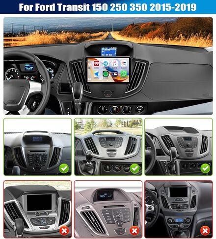 [4+128G] Android 15 Car Radio Stereo for Ford Transit 150 250 350 2015-2019 with Wireless Carplay&Android Auto,9 Inch Car Radio with Mirror Link Bluetooth FM/RDS WiFi GPS EQ SWC+AHD Backup Camera in Kuwait