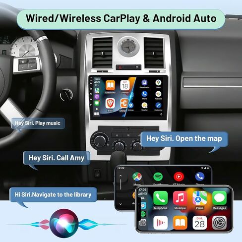 2+64G Radio for Chrysler 300 2005 2006 2007 2008 2009 2010, 9 inch Android Touch Screen Chrysler 300 Car Stereo, Carplay/Android Auto/Bluetooth/EQ Audio/SWC in Kuwait