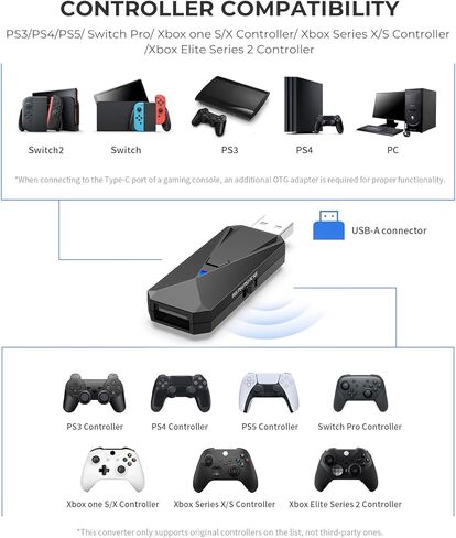 Controller Adapter Converter Compatible with PS5/PS4/PS3/Switch 2/Switch/PC,Makes PS-5/PS-4/Xbox/Switch Pro Controllers Compatible with Your Switch 2/Switch/PS5/PS4 Console in Kuwait