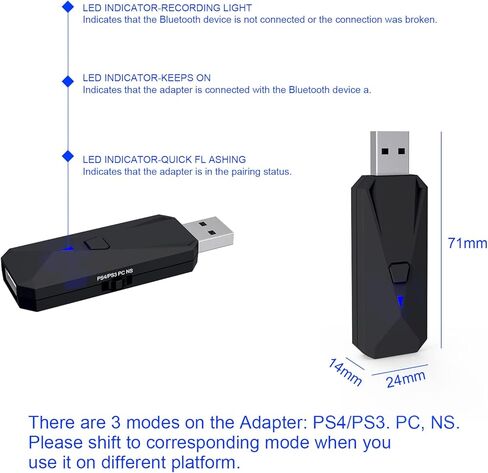 Controller Adapter Converter Compatible with PS5/PS4/PS3/Switch 2/Switch/PC,Makes PS-5/PS-4/Xbox/Switch Pro Controllers Compatible with Your Switch 2/Switch/PS5/PS4 Console in Kuwait