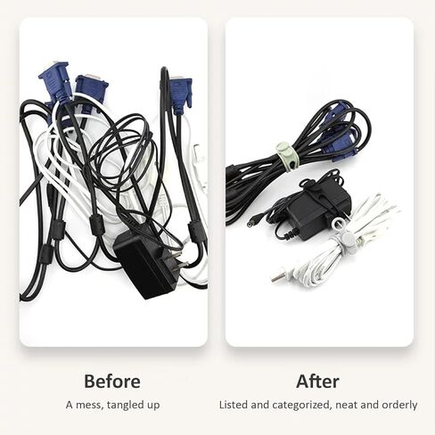 Silicone Cable Organizers, 12-Pack Reusable Elastic Cord Straps & Wire Ties for Cable Management, Multi-Purpose Organizer for Travel, Home, Office, Desk Drawer Storage (4 Colors) in Kuwait