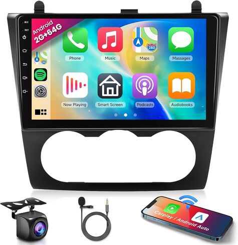 2G+64G Car Radio Stereo for Nissan Altima 2008-2012(Manual A/C) with Wireless CarPlay/Android Auto, 9 Inch HD Touch Screen Android 13 GPS WiFi Bluetooth EQ DSP Backup Camera in Kuwait