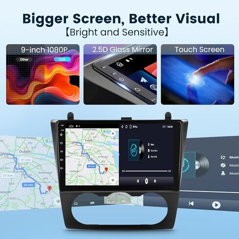 2G+64G Car Radio Stereo for Nissan Altima 2008-2012(Manual A/C) with Wireless CarPlay/Android Auto, 9 Inch HD Touch Screen Android 13 GPS WiFi Bluetooth EQ DSP Backup Camera in Kuwait