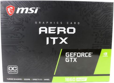 بطاقة رسومات MSI Gaming GeForce GTX 1660 Super 192-bit HDMI/DP 6GB GDRR6 HDCP تدعم DirectX 12 مروحة واحدة VR Ready OC ITX بطاقة رسومات (GTX 1660 Super AERO ITX OC) (متجددة) in Kuwait
