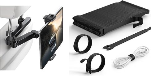 Lamicall 60Pack Reusable Cable Ties & Car Headrest Tablet Holder in Kuwait