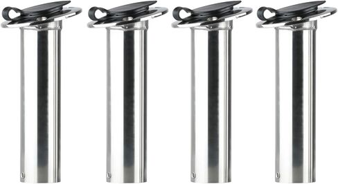 Amarine Made حامل قضيب الصيد 2/4 حزمة من الفولاذ المقاوم للصدأ حامل قضيب شديد التحمل مع غطاء PVC أسود وبطانة 15 درجة in Kuwait
