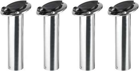 Amarine Made حامل قضيب الصيد 2/4 حزمة من الفولاذ المقاوم للصدأ حامل قضيب شديد التحمل مع غطاء PVC أسود وبطانة 15 درجة in Kuwait