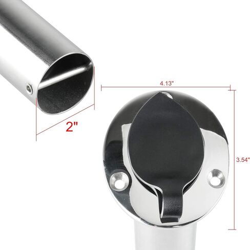 Amarine Made حامل قضيب الصيد 2/4 حزمة من الفولاذ المقاوم للصدأ حامل قضيب شديد التحمل مع غطاء PVC أسود وبطانة 15 درجة in Kuwait