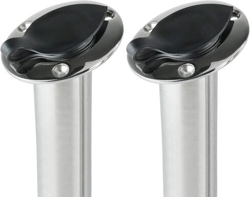 Amarine Made حامل قضيب الصيد 2/4 حزمة من الفولاذ المقاوم للصدأ حامل قضيب شديد التحمل مع غطاء PVC أسود وبطانة 15 درجة in Kuwait