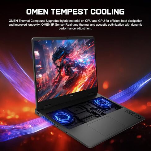 HP OMEN 16 Slim RTX 5070 Gaming Laptop, Intel Ultra 9 285H, NVIDIA RTX 5070, HyperX Audio, 16" FHD+ Anti-Glare, 32GB DDR5, 1TB SSD, 4-Zone RGB Backlit KB, Windows 11 Pro, Bundle Laptop Cooler in Kuwait