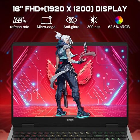 HP OMEN 16 Slim RTX 5070 Gaming Laptop, Intel Ultra 9 285H, NVIDIA RTX 5070, HyperX Audio, 16" FHD+ Anti-Glare, 32GB DDR5, 1TB SSD, 4-Zone RGB Backlit KB, Windows 11 Pro, Bundle Laptop Cooler in Kuwait