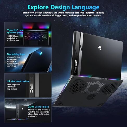 Thunderobot Zero 18 Pro 5080 Gaming Laptop, 18" QHD+ 240Hz 2.5K Hummingbird Display, Core Ultra 9 275HX, GeForce RTX 5080, 64GB DDR5, 2TB SSD, Per-Key RGB, FHD IR Camera, Wi-Fi 6E, Win 11 Home in Saudi Arabia