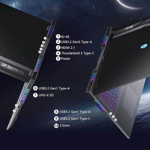 Thunderobot Zero 18 Pro 5080 Gaming Laptop, 18" QHD+ 240Hz 2.5K Hummingbird Display, Core Ultra 9 275HX, GeForce RTX 5080, 64GB DDR5, 2TB SSD, Per-Key RGB, FHD IR Camera, Wi-Fi 6E, Win 11 Home in Saudi Arabia