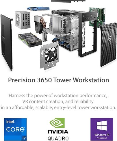 Dell Precision 3650 Tower Workstation Desktop, Intel i5-11500, Quadro P1000 4GB, 32GB RAM, 512GB NVMe M.2 SSD + 1TB HDD, Type-C, 4X Mini DisplayPort, Keyboard & Mouse, Win 11 Pro (Renewed) in Kuwait