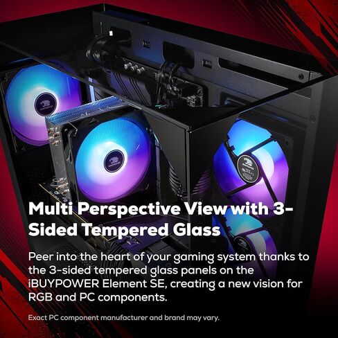 كمبيوتر مكتبي iBUYPOWER Element SE للألعاب Intel Core i5 14400F CPU، NVIDIA RTX 5060 8GB GPU، 16GB DDR4 Non-RGB 3200MHz RAM، 1TB NVMe SSD، Windows 11 Home، لوحة مفاتيح وماوس للاعبين - ESI5N5605 in Kuwait