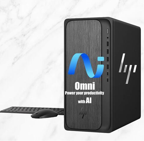 HP OmniDesk (Next-gen Envy) Tower Desktop Computer, AMD Ryzen 7 8700G, 32GB DDR5, 2TB Storage(1TB PCle SSD+1TB HDD), WiFi 6, Bluetooth 5.4, Dual 4K Support, Radeon 740M Graphics in Kuwait