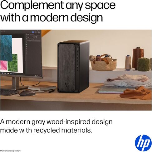 HP OmniDesk (Next-gen Envy) Tower Desktop Computer, AMD Ryzen 7 8700G, 32GB DDR5, 2TB Storage(1TB PCle SSD+1TB HDD), WiFi 6, Bluetooth 5.4, Dual 4K Support, Radeon 740M Graphics in Kuwait
