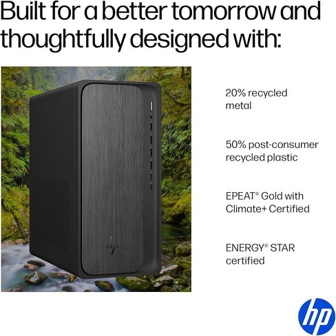 HP OmniDesk (Next-gen Envy) Tower Desktop Computer, AMD Ryzen 7 8700G, 32GB DDR5, 2TB Storage(1TB PCle SSD+1TB HDD), WiFi 6, Bluetooth 5.4, Dual 4K Support, Radeon 740M Graphics in Kuwait