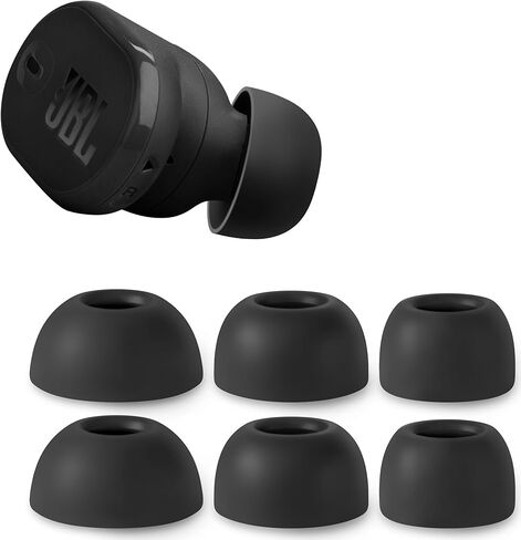 أطراف أذن من السيليكون من Geiomoo لسماعات JBL Tune Buds 2، وسادات أذن بديلة (أسود، L/M/S) in Kuwait