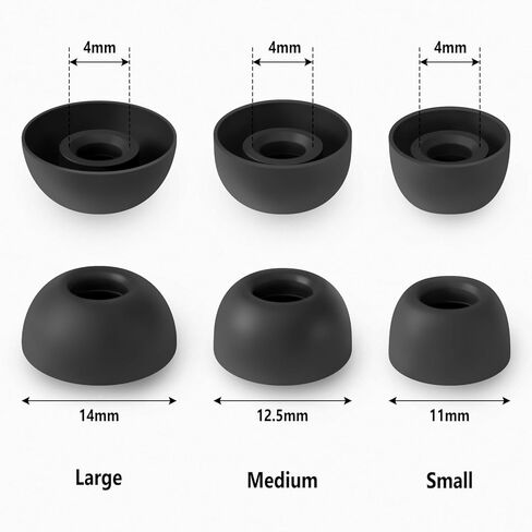 أطراف أذن من السيليكون من Geiomoo لسماعات JBL Tune Buds 2، وسادات أذن بديلة (أسود، L/M/S) in Kuwait