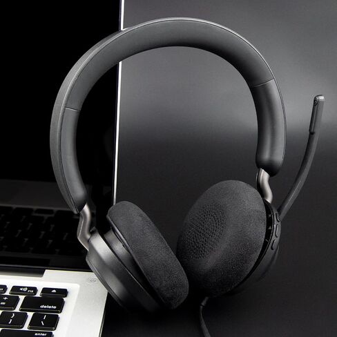 قطع غيار وسادات الأذن SOULWIT لـ Jabra Evolve2 65 (Evolve 2 65MS 65UC MS UC)/Evolve2 40 (40UC 40MS USB)/سماعات رأس لاسلكية على الأذن Elite 45h - MS أسود in Kuwait