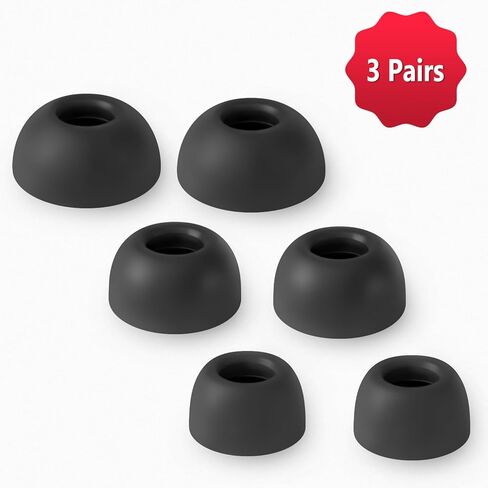 أطراف أذن من السيليكون من Geiomoo لسماعات JBL Tune Buds 2، وسادات أذن بديلة (أسود، L/M/S) in Kuwait