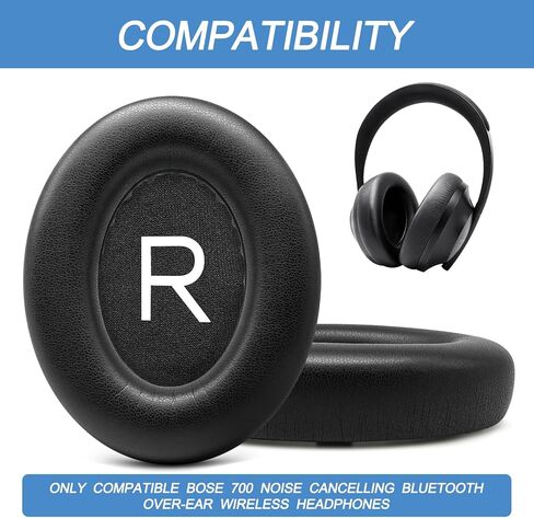 استبدال وسائد الأذن من جيفو لسماعات الرأس Bose 700 المانعة للضوضاء، ووسائد الأذن الناعمة من إسفنج الذاكرة والجلد البروتيني لسماعات Bose NC700 (أسود) in Kuwait