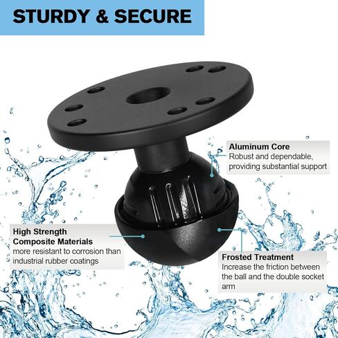 Aluminum 1.5 inch Ball Mount Base ,AMPS Hole Round Plate,Compatible with RAM Mounts C Size 1.5 Inch Ball Double Socket Arm in Kuwait